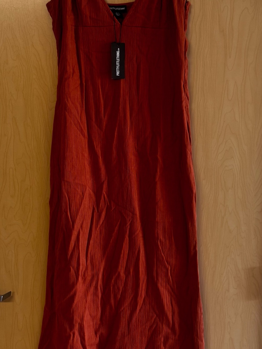 PrettyLittleThing Rust Orange Maxi Dress